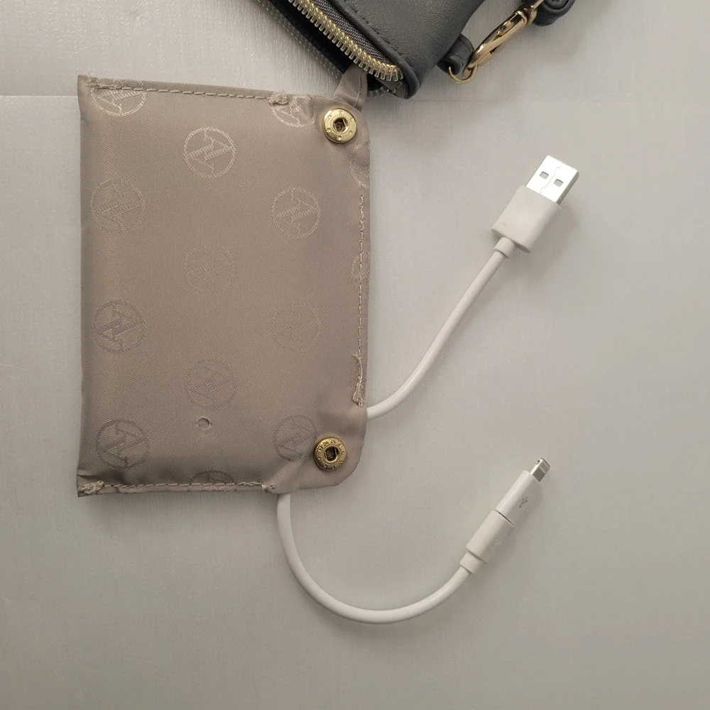 Adrienne Vittadini Studio Power Bank Charging Wristlet Gray iPhone Clutch